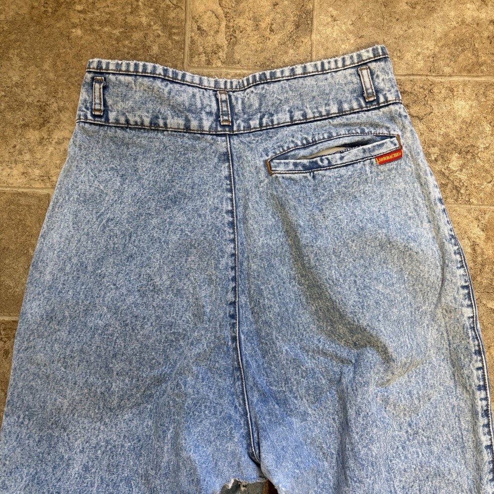 Vintage Jordache Studio Acid Wash Pleated Jeans Sz 15/16 Night Waist Mom 80's - Picture 5 of 7
